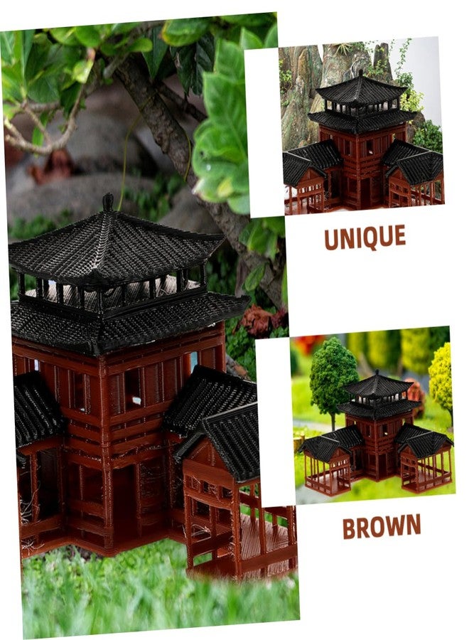MINAOLULUS Japanese Pagoda Garden Statue Miniature Pavilion Figurine for Bonsai and Terrarium Decor Artisan Crafted Ancient Architecture Model for Courtyards and Study Rooms - Image 3